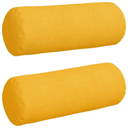 Bolster Kussens 2 pcs Lichtgeel Ø 25 x 70 cm Katoen Stof