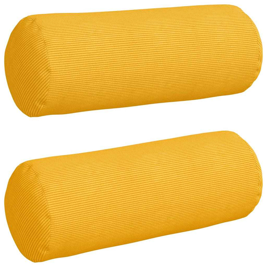 Bolster Kussens 2 pcs Lichtgeel Ø 25 x 70 cm Katoen Stof