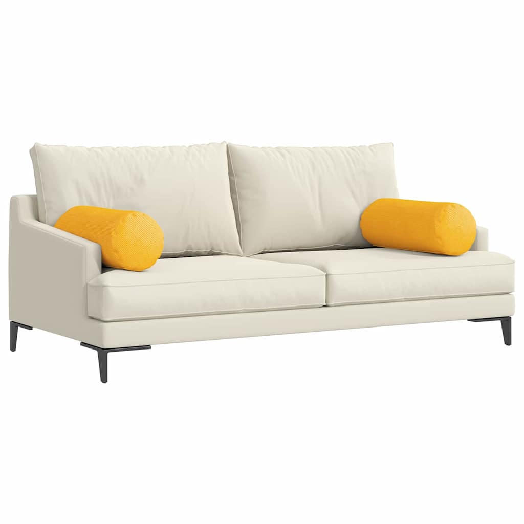 Bolster Kussens 2 pcs Lichtgeel Ø 25 x 70 cm Katoen Stof