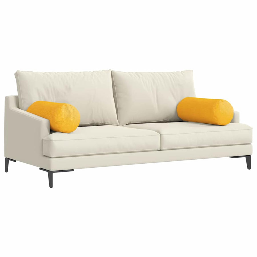 Bolster Kussens 2 pcs Lichtgeel Ø 25 x 70 cm Katoen Stof