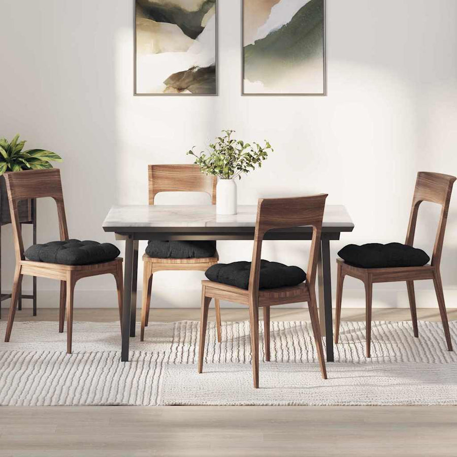 Zitkussens 4 pcs Zwart 40 x 40 x 12 cm Stof
