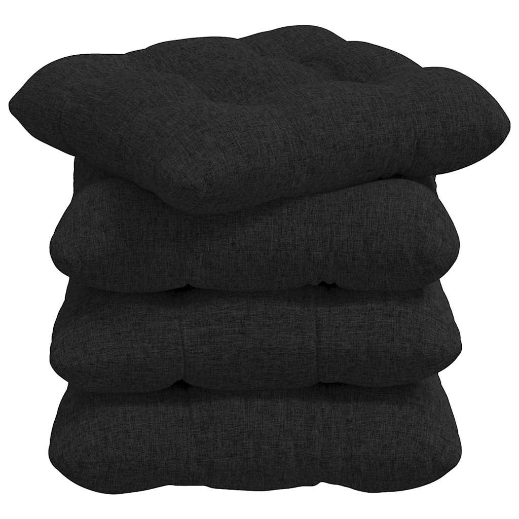 Zitkussens 4 pcs Zwart 40 x 40 x 12 cm Stof