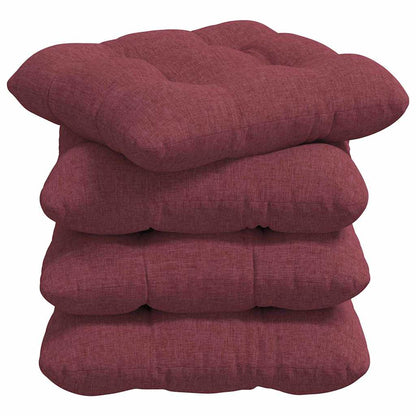 Zitkussens 4 pcs Wijnrood 40 x 40 x 12 cm Stof