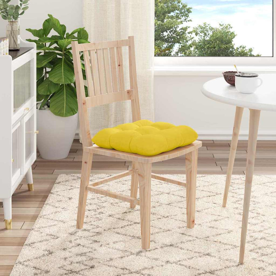 Zitkussens 4 pcs Lichtgeel 40 x 40 x 12 cm Stof