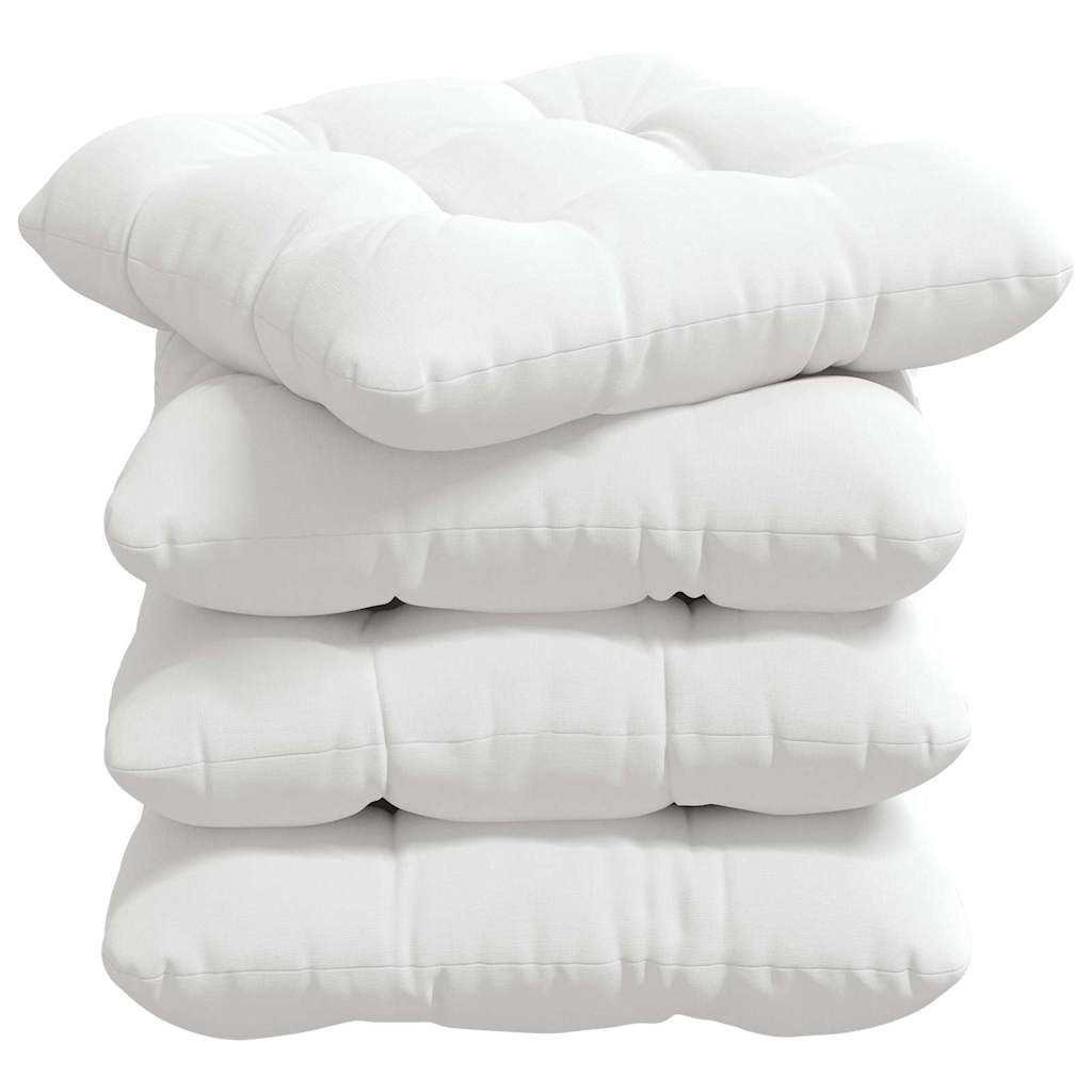 Zitkussens 4 pcs Wit 40 x 40 x 12 cm Stof
