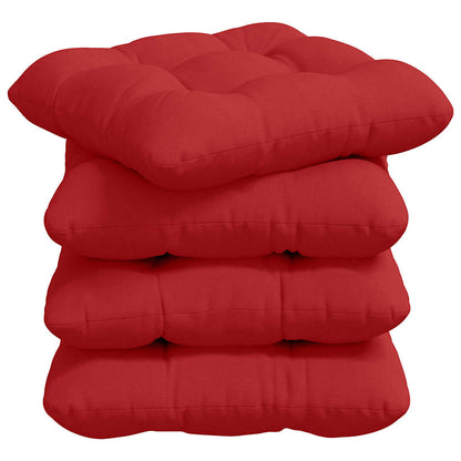 Zitkussens 4 pcs Rood 40 x 40 x 12 cm Stof