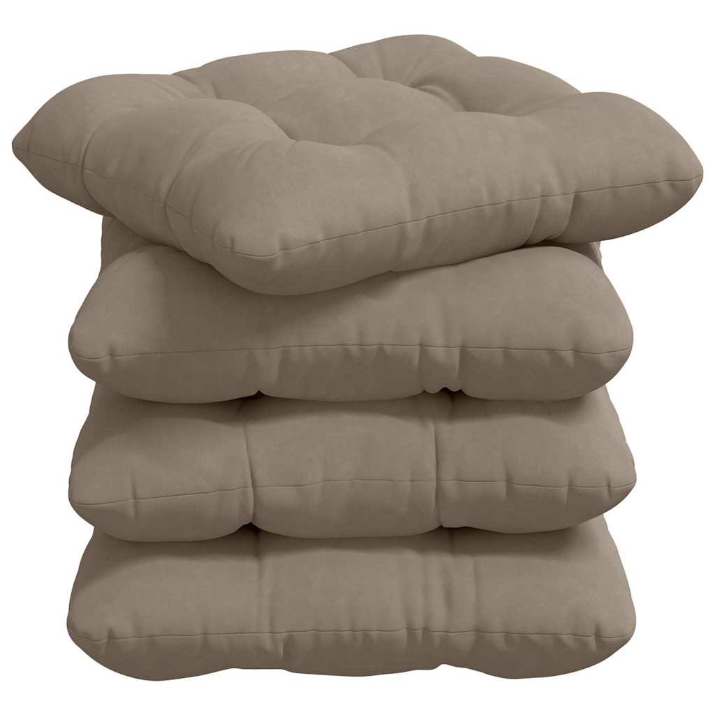 Zitkussens 4 pcs Taupe 40 x 40 cm Microvezel Stof