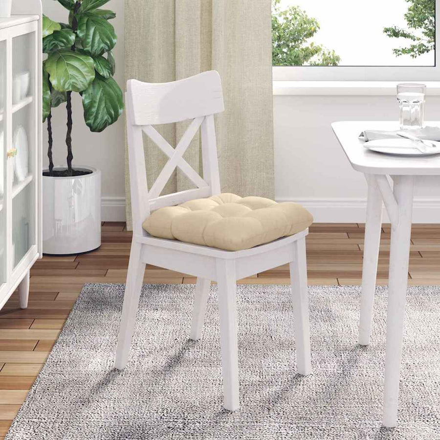 Zitkussens 4 pcs Crème 40 x 40 cm Microvezel Stof