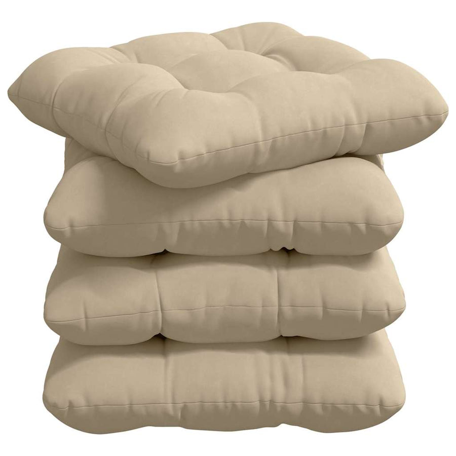 Zitkussens 4 pcs Crème 40 x 40 cm Microvezel Stof