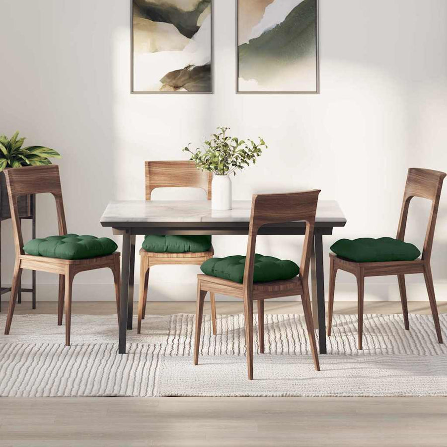 Zitkussens 4 pcs Donkergroen 40 x 40 cm Katoen Stof