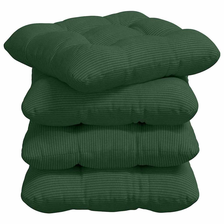 Zitkussens 4 pcs Donkergroen 40 x 40 cm Katoen Stof