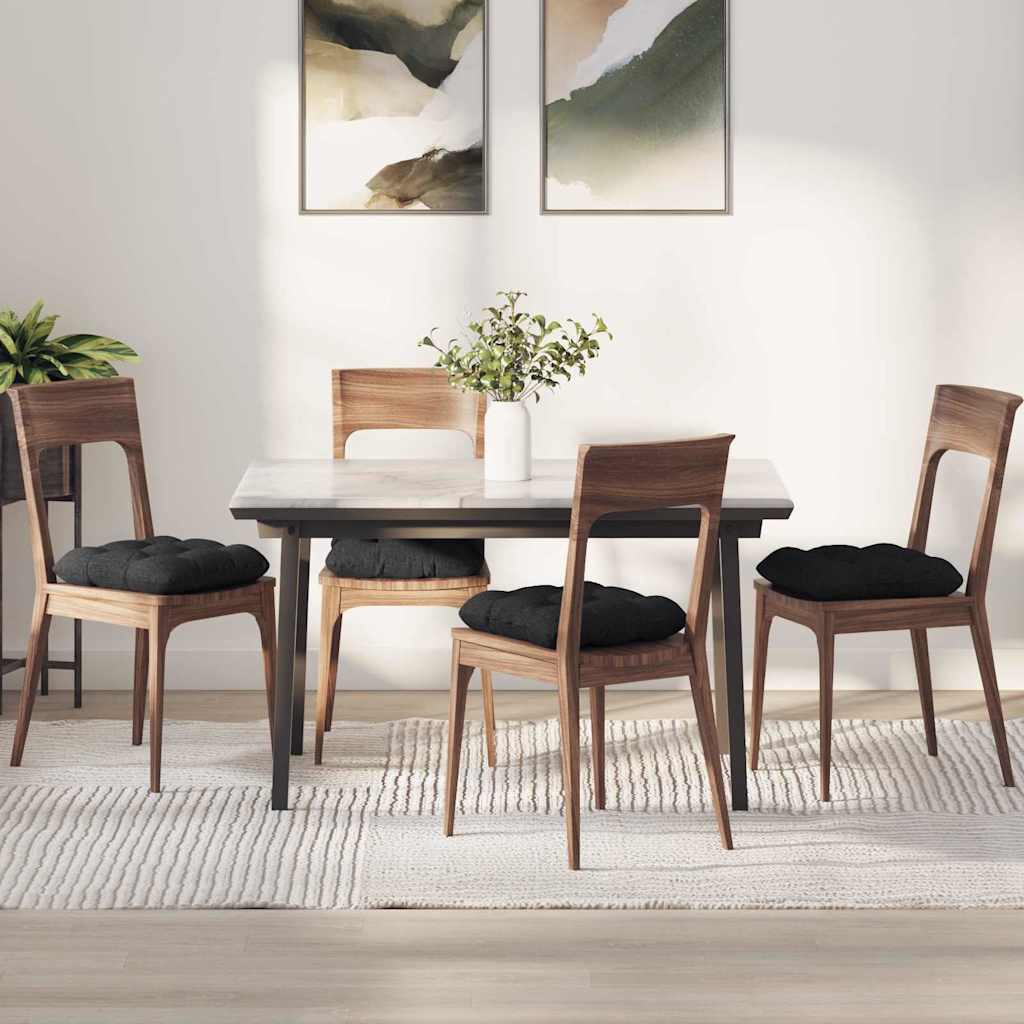 Zitkussens 4 pcs Zwart 45 x 45 x 12 cm Stof