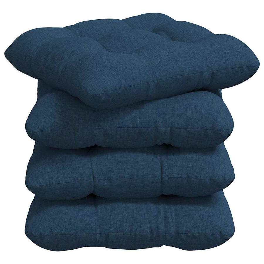 Zitkussens 4 pcs Blauw 45 x 45 x 12 cm Stof