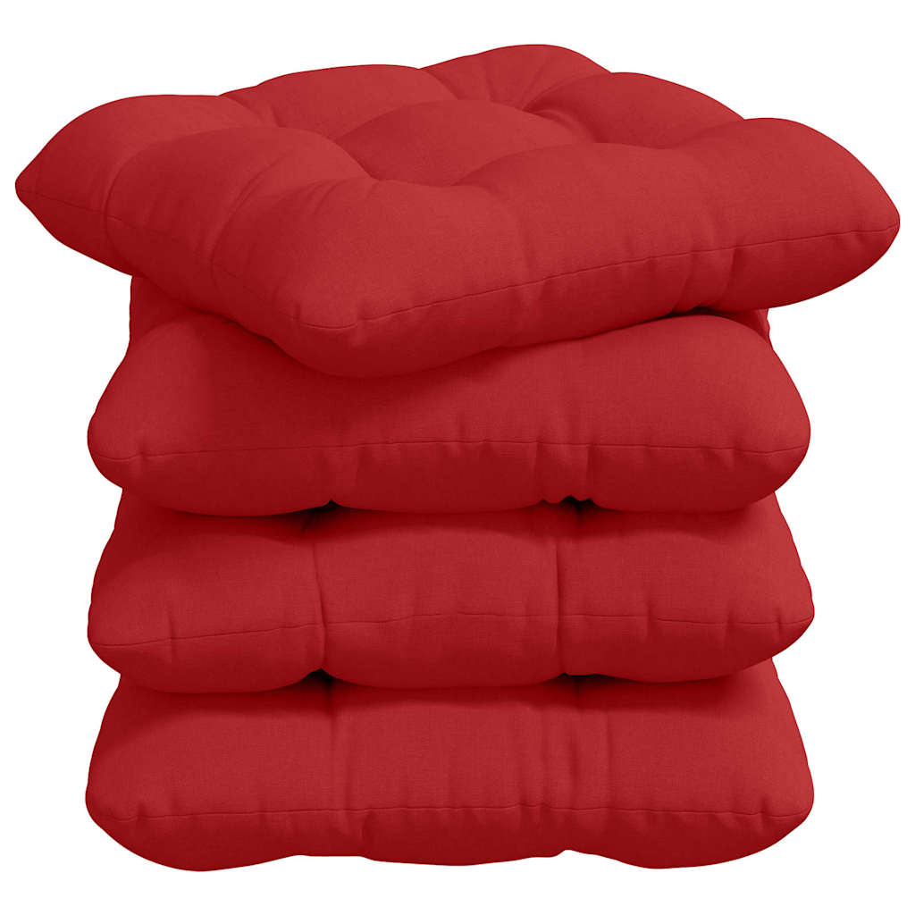 Zitkussens 4 pcs Rood 45 x 45 x 12 cm Stof
