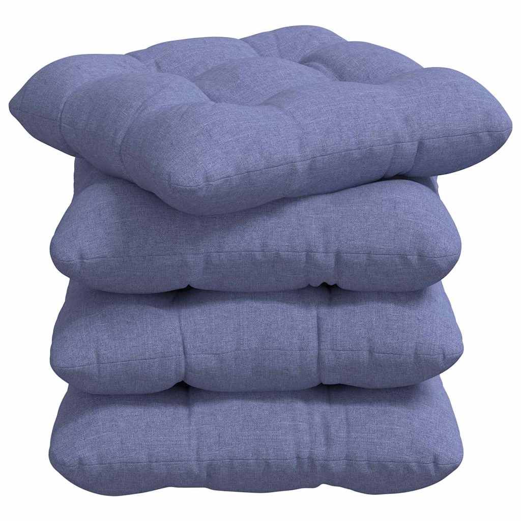 Zitkussens 4 pcs Jeans Blauw 45 x 45 x 12 cm Stof