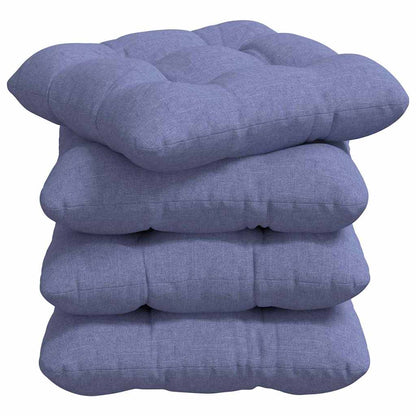 Zitkussens 4 pcs Jeans Blauw 45 x 45 x 12 cm Stof