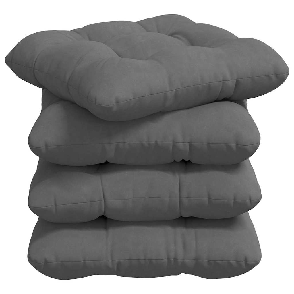 Zitkussens 4 pcs Donkergrijs 45 x 45 cm Microvezel Stof