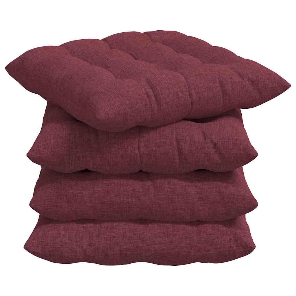 Zitkussens 2 pcs Wijnrood 40 x 40 x 6 cm Stof