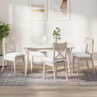 Seat Cushions 4 pcs White 40 x 40 x 6 cm Fabric
