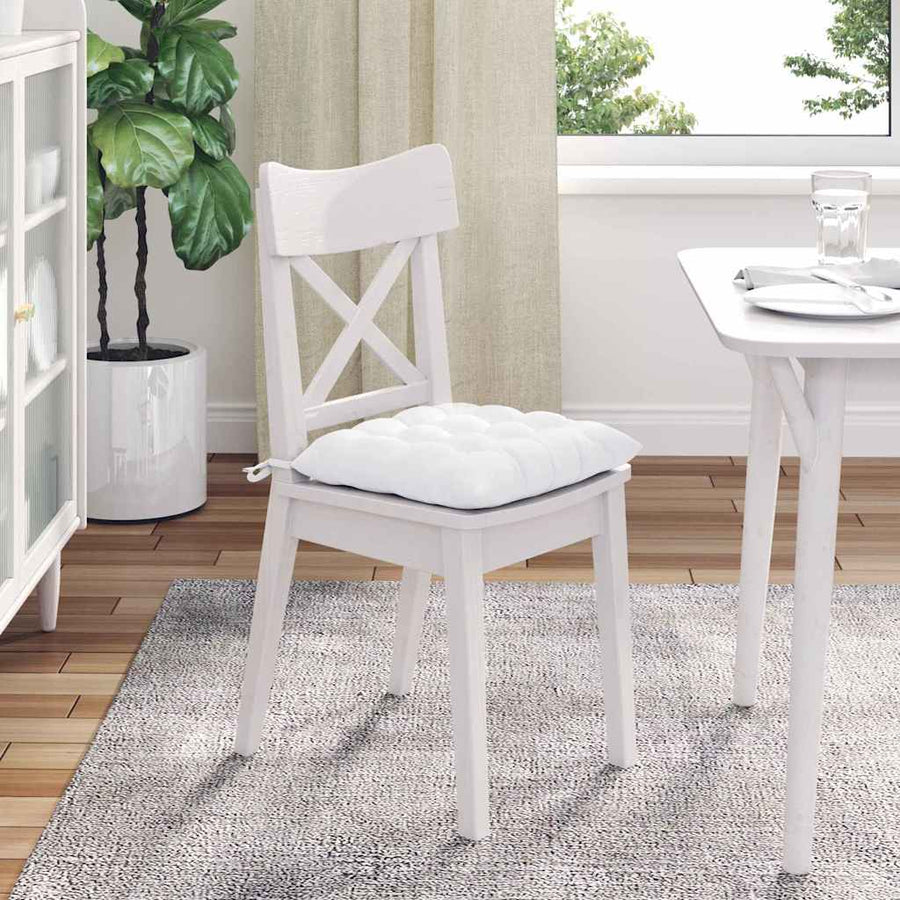 Zitkussens 2 pcs Wit 40 x 40 x 6 cm Stof