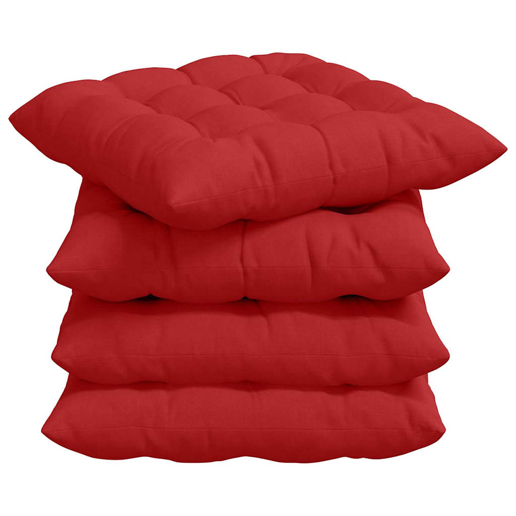 Zitkussens 2 pcs Rood 40 x 40 x 6 cm Stof