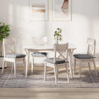 Seat cushions 4 pcs Cloud grey 40 x 40 x 6 cm Fabric