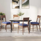 Seat cushions 4 pcs Jeans Blue 40 x 40 x 6 cm Fabric