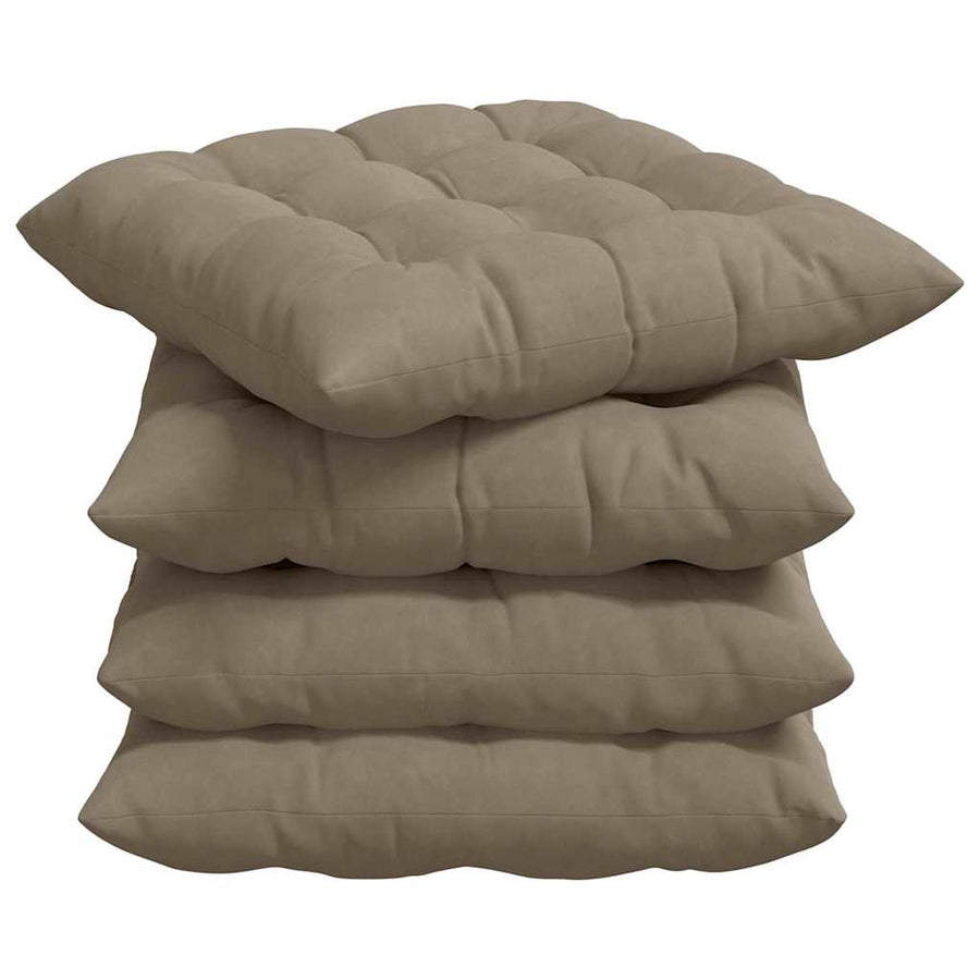 Zitkussens 4 pcs Taupe 40 x 40 cm Microvezel Stof