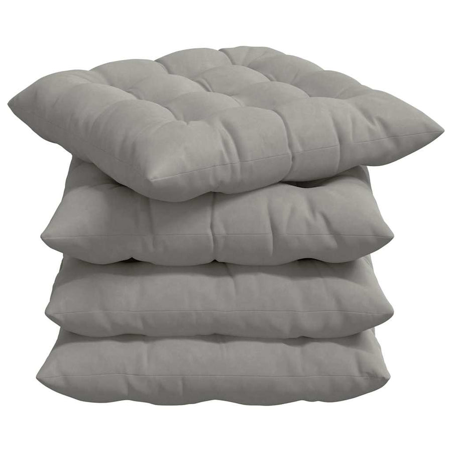 Zitkussens 4 pcs Lichtgrijs 40 x 40 x 6 cm Microfibre