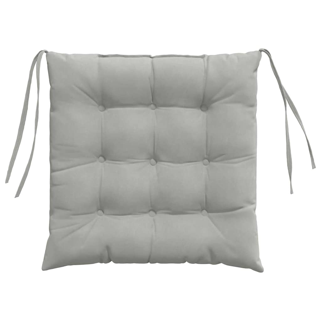 Zitkussens 4 pcs Lichtgrijs 40 x 40 x 6 cm Microfibre