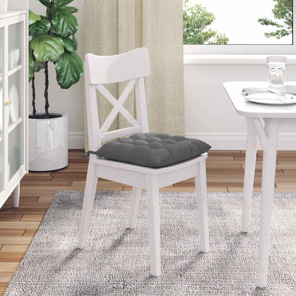 Zitkussens 4 pcs Donkergrijs 40 x 40 x 6 cm Microfibre