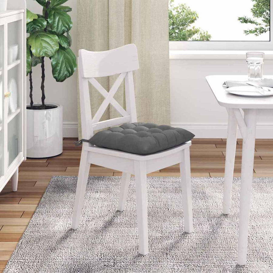 Zitkussens 4 pcs Donkergrijs 40 x 40 x 6 cm Microfibre