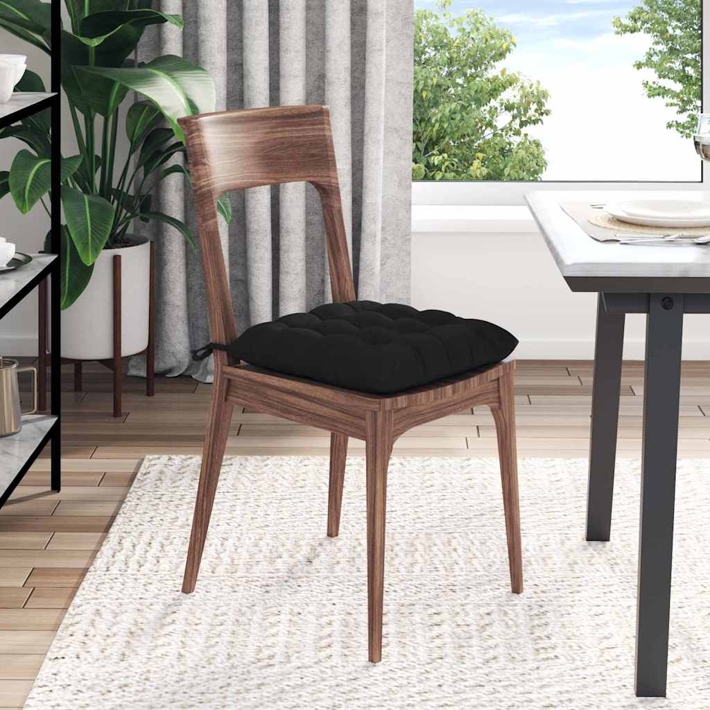 Zitkussens 4 pcs Zwart 40 x 40 x 6 cm Microfibre