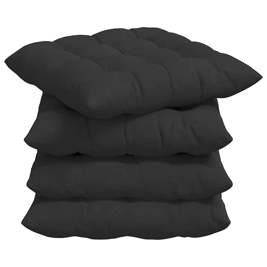 Zitkussens 4 pcs Zwart 40 x 40 x 6 cm Microfibre