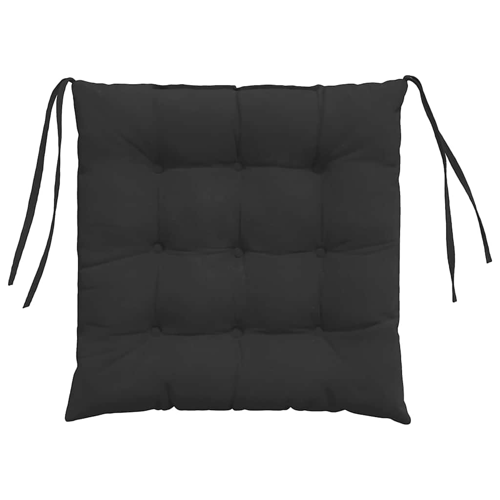 Zitkussens 4 pcs Zwart 40 x 40 x 6 cm Microfibre