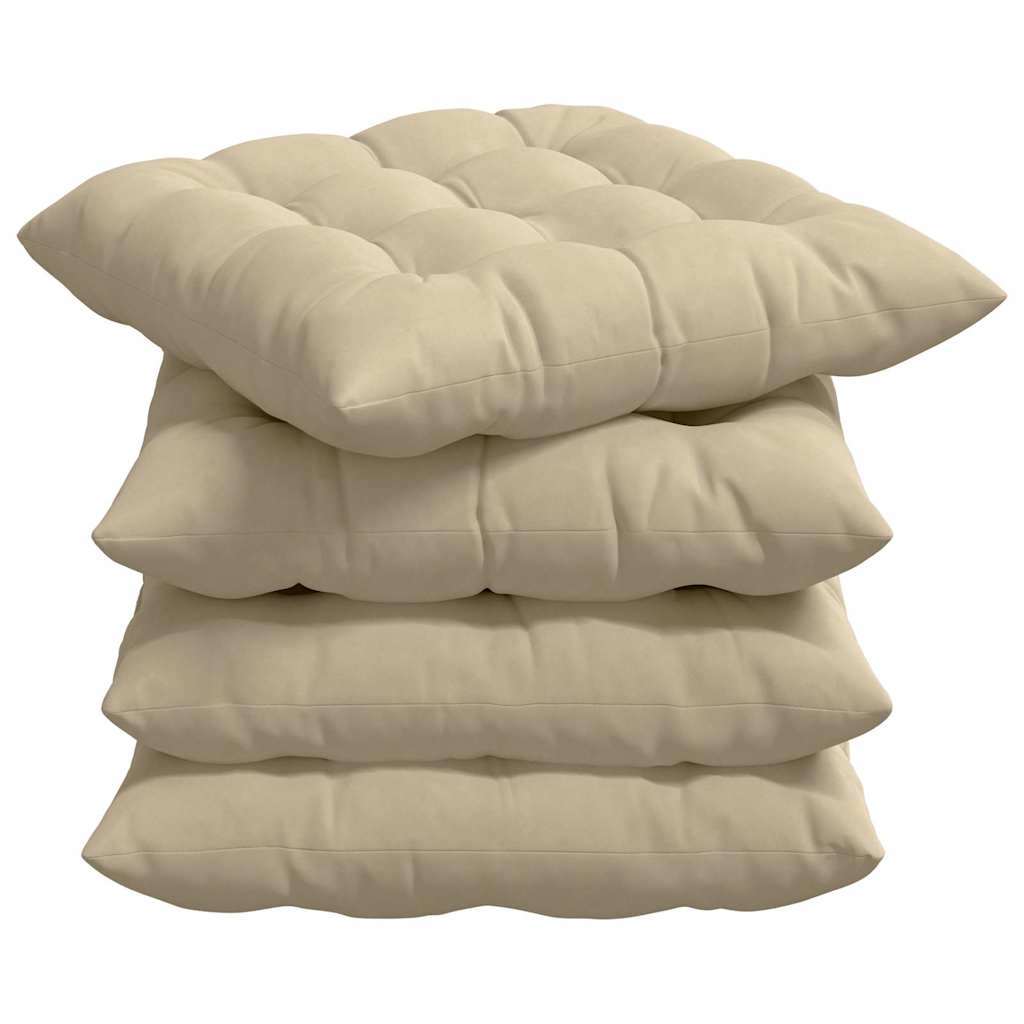Zitkussens 4 pcs Crème 40 x 40 x 6 cm Microfibre