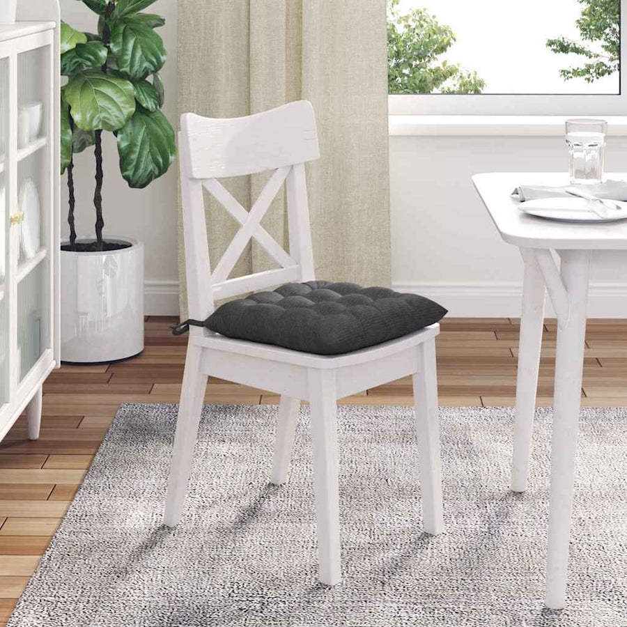 Zitkussens 4 pcs Donkergrijs 40 x 40 x 6 cm Katoen Stof