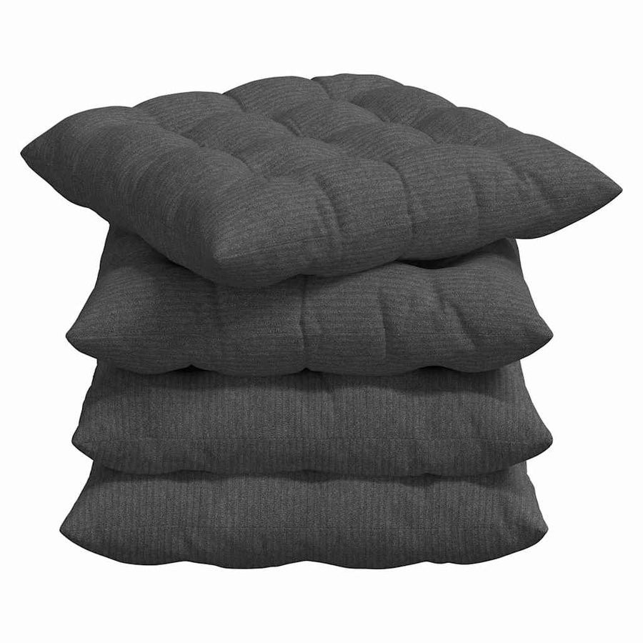 Zitkussens 4 pcs Donkergrijs 40 x 40 x 6 cm Katoen Stof
