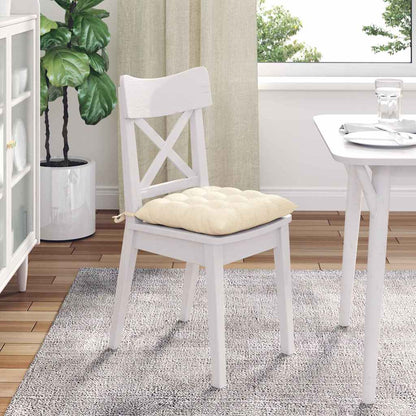 Zitkussens 4 pcs Crème 40 x 40 x 6 cm Katoen Stof