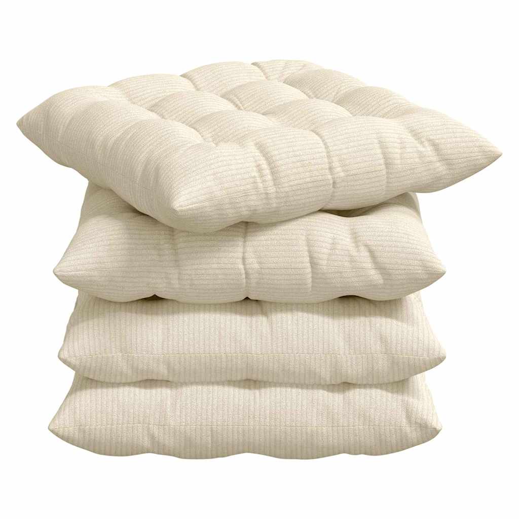 Zitkussens 4 pcs Crème 40 x 40 x 6 cm Katoen Stof