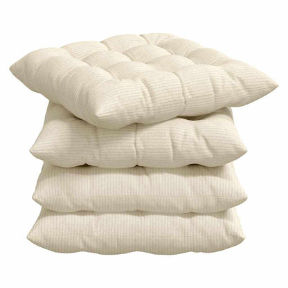 Zitkussens 4 pcs Crème 40 x 40 x 6 cm Katoen Stof
