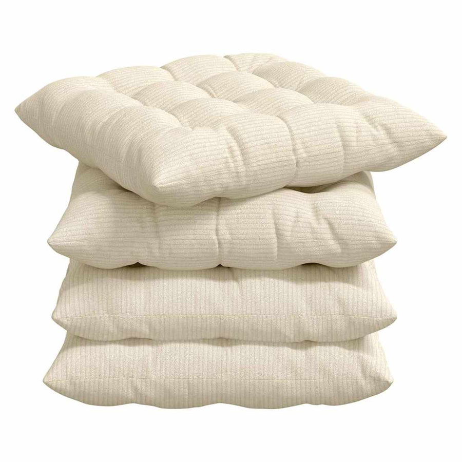 Zitkussens 4 pcs Crème 40 x 40 x 6 cm Katoen Stof