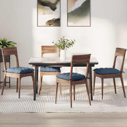Zitkussens 4 stuks blauw 40x40x6 cm katoen