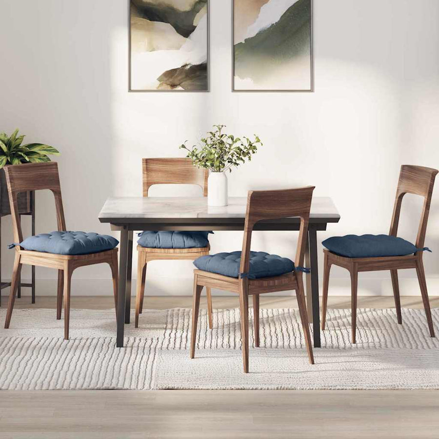 Zitkussens 4 pcs Blauw 40 x 40 x 6 cm Katoen Stof