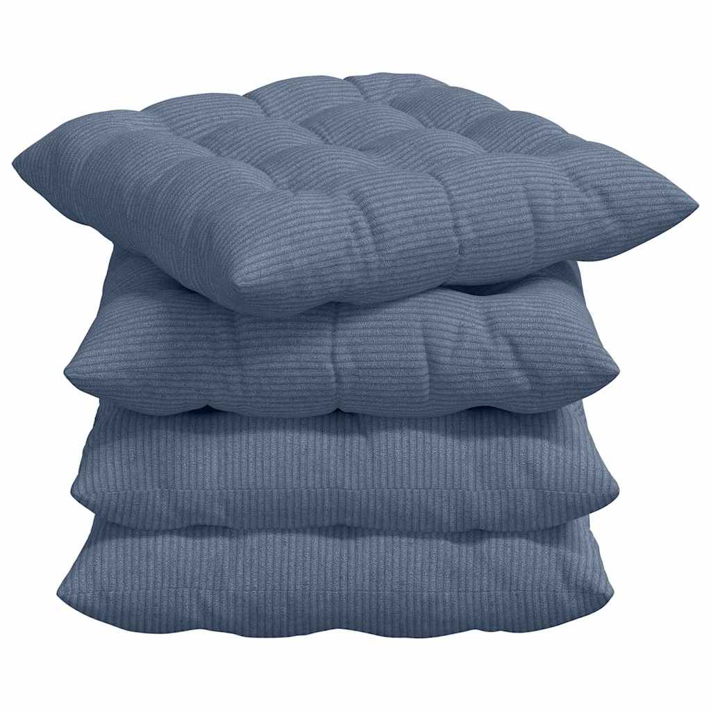 Zitkussens 4 pcs Blauw 40 x 40 x 6 cm Katoen Stof