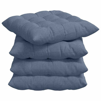 Zitkussens 4 pcs Blauw 40 x 40 x 6 cm Katoen Stof