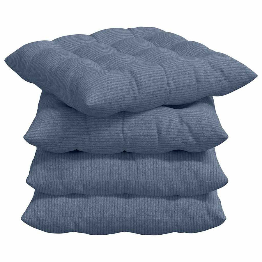 Zitkussens 4 pcs Blauw 40 x 40 x 6 cm Katoen Stof