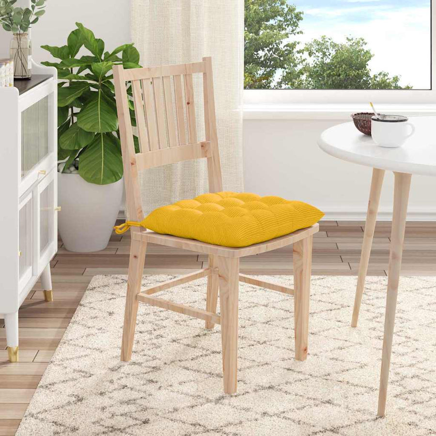 Zitkussens 4 pcs Lichtgeel 40 x 40 x 6 cm Katoen Stof