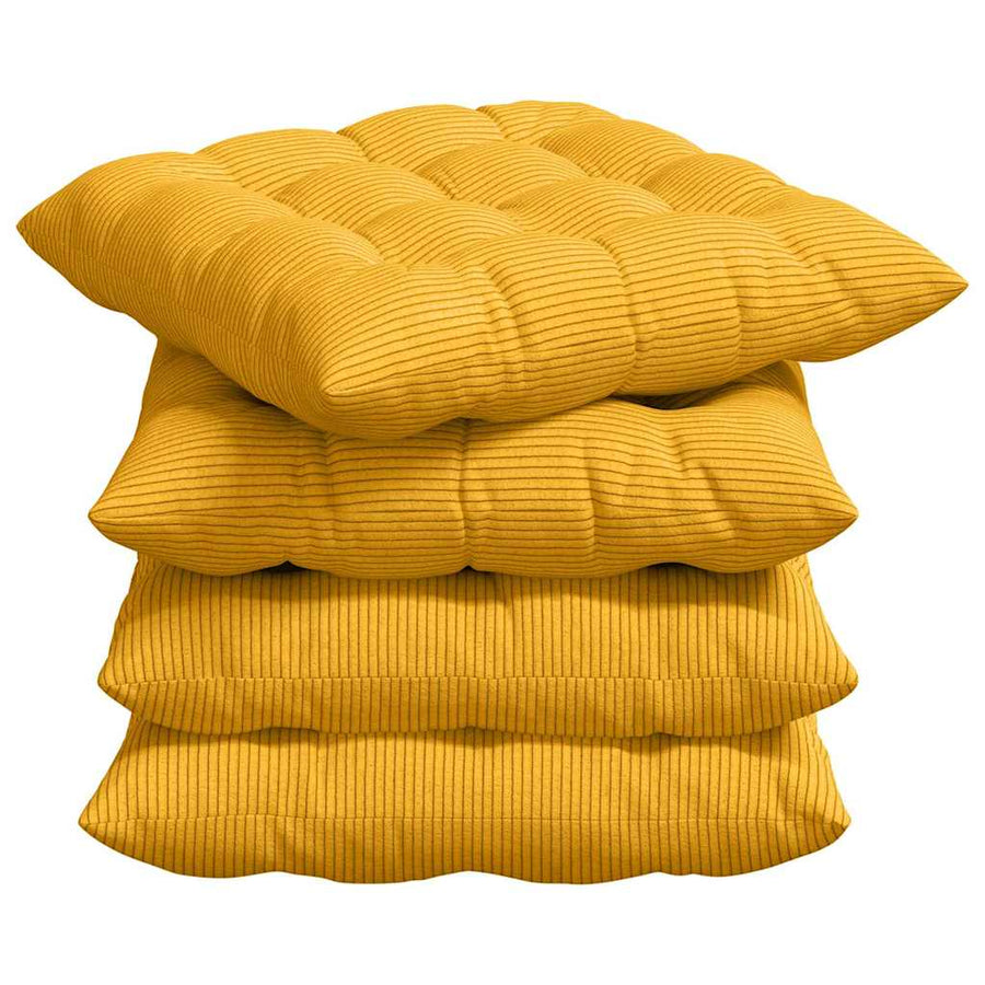 Zitkussens 4 pcs Lichtgeel 40 x 40 x 6 cm Katoen Stof