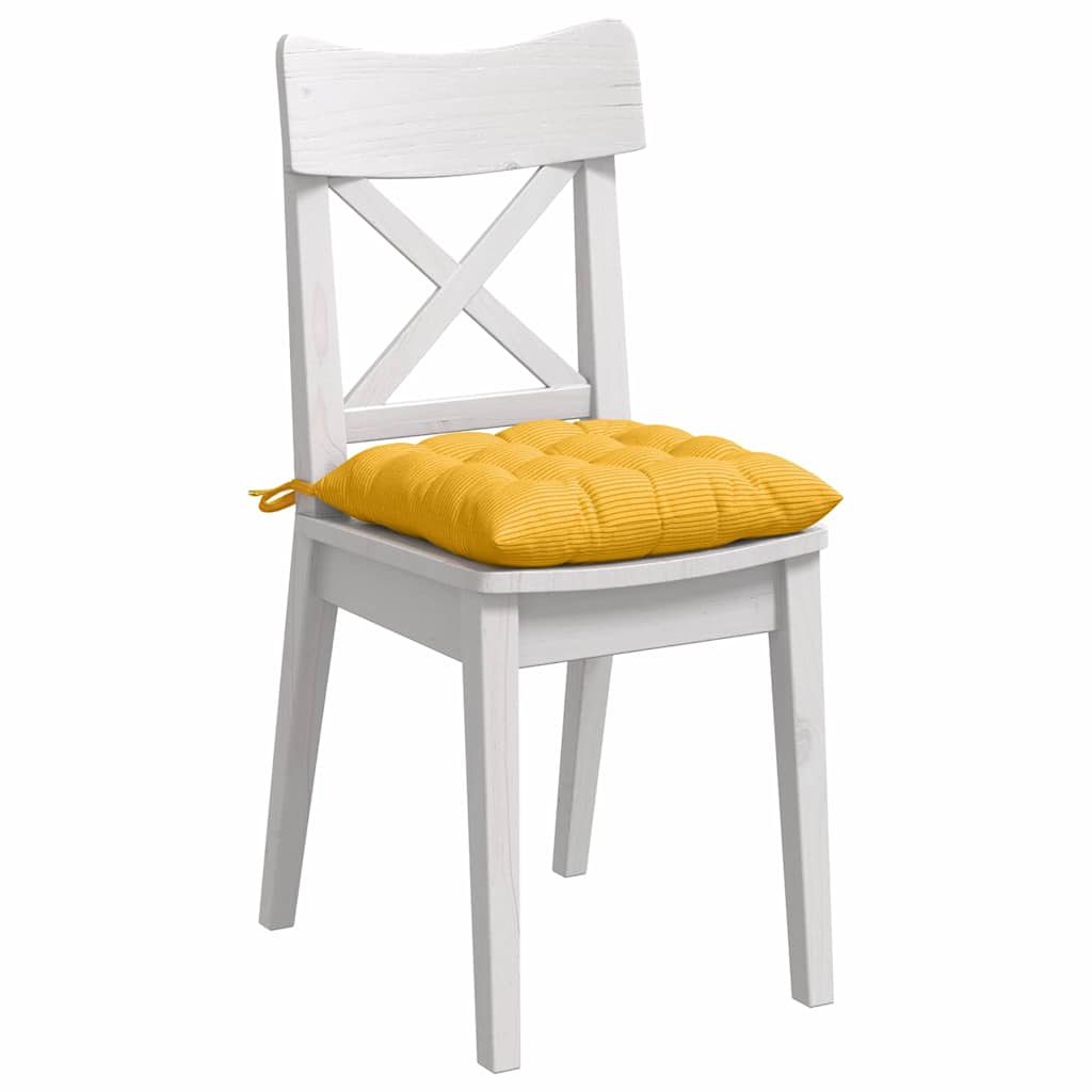 Zitkussens 4 pcs Lichtgeel 40 x 40 x 6 cm Katoen Stof